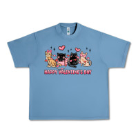 Pebble Blue happy valentines day cats Urban Heavy Tee - MaliasSmallBusiness
