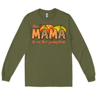 Army Green this mama loves her pumpkins Long Sleeve Tee - MaliasSmallBusiness
