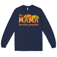 Navy this mama loves her pumpkins Long Sleeve Tee - MaliasSmallBusiness