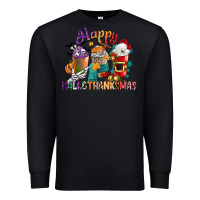 Black hallothanksmas coffee cups Premium Sweatshirt - CowGirlArtShop