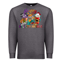 Charcoal Heather hallothanksmas coffee cups Premium Sweatshirt - CowGirlArtShop