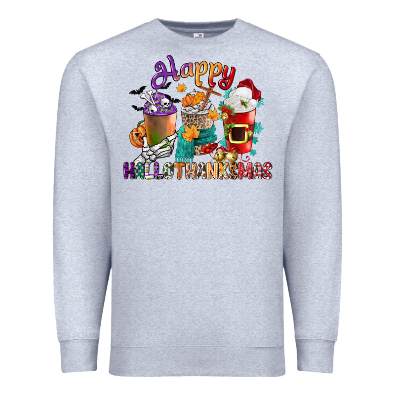 Hallothanksmas Coffee Cups Premium Sweatshirt by CowGirlArtShop | Teevron