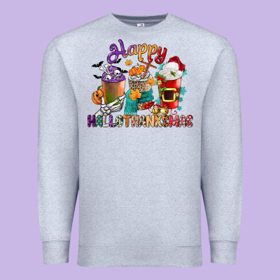 Hallothanksmas Coffee Cups Premium Sweatshirt Designed By Cowgirlartshop