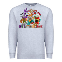Heather Grey hallothanksmas coffee cups Premium Sweatshirt - CowGirlArtShop