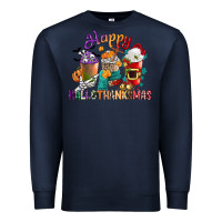 Navy hallothanksmas coffee cups Premium Sweatshirt - CowGirlArtShop