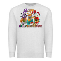 Oatmeal Heather hallothanksmas coffee cups Premium Sweatshirt - CowGirlArtShop