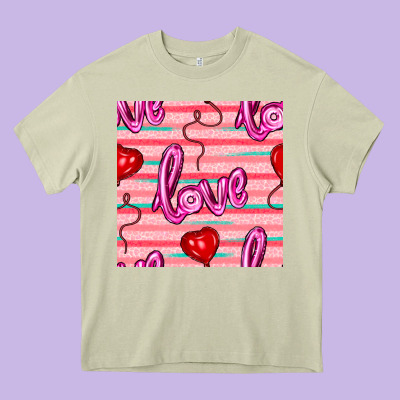 Valentines Day Heart And Love Balloons Seamless Pattern Heavy Core Tee Designed By Bundleandbundleshop