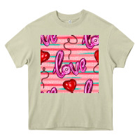 Mossy valentines day heart and love balloons seamless pattern Heavy Core Tee - BundleAndBundleShop