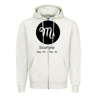 Oatmeal Heather Scorpio Horoscope Zipper Hoodie - Bettercallsaul
