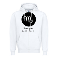 White Scorpio Horoscope Zipper Hoodie - Bettercallsaul