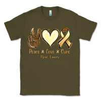 Army Green Peace love cure Bone Cancer Classic Tee - NancyCooperArtShop