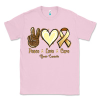 Bubblegum Pink Peace love cure Bone Cancer Classic Tee - NancyCooperArtShop