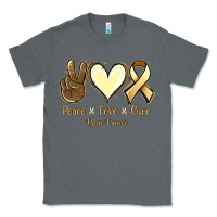 Charcoal Heather Peace love cure Bone Cancer Classic Tee - NancyCooperArtShop