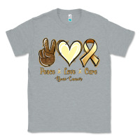 Heather Grey Peace love cure Bone Cancer Classic Tee - NancyCooperArtShop