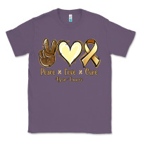 Lavender Peace love cure Bone Cancer Classic Tee - NancyCooperArtShop