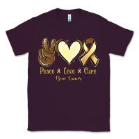 Plum Peace love cure Bone Cancer Classic Tee - NancyCooperArtShop