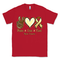 Red Peace love cure Bone Cancer Classic Tee - NancyCooperArtShop
