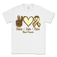 White Peace love cure Bone Cancer Classic Tee - NancyCooperArtShop