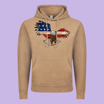 4th July Eagle Vintage Hoodie Designed By Maliassmallbusiness