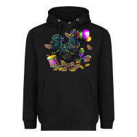 Black mardi gras chicken Heavyweight Hoodie - CowGirlArtShop