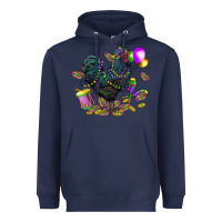 Navy mardi gras chicken Heavyweight Hoodie - CowGirlArtShop