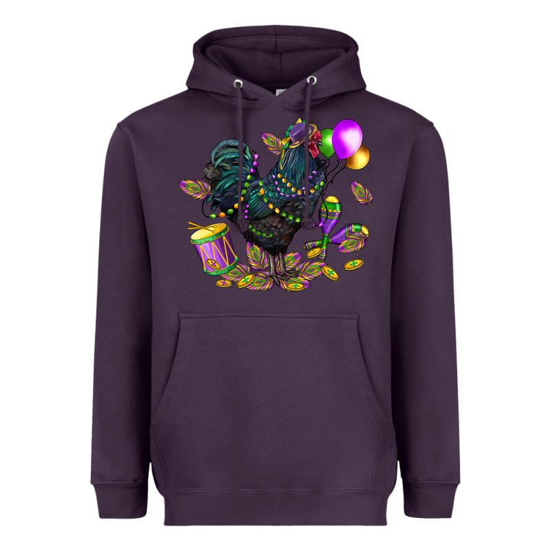 Mardi Gras Chicken Heavyweight Hoodie by CowGirlArtShop | Teevron