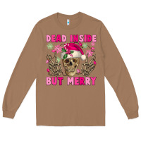 Toasted Coconut Dead inside but merry pink Christmas skeleton Long Sleeve Tee - NancyCooperArtShop