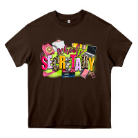 Chocolate Brown school secretary Heavy Core Tee - AdoDesignShop