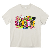 Cream school secretary Heavy Core Tee - AdoDesignShop