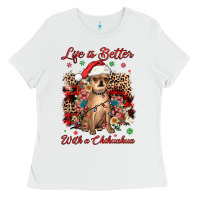 White christmas life is better with a chihuahua Ladies Tee - JahusDesignShop