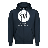 Navy Scorpio Horoscope Zipper Hoodie - Bettercallsaul