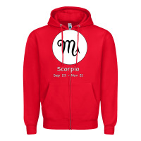 Red Scorpio Horoscope Zipper Hoodie - Bettercallsaul