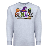 Heather Grey beware Premium Sweatshirt - CowGirlArtShop