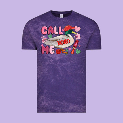 Call Me Valentine Mallard Duck Vintage Tee Designed By Maliassmallbusiness