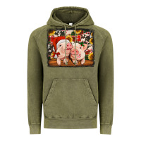 Vintage Olive christmas pigs Vintage Hoodie - Jasminsmagicworld