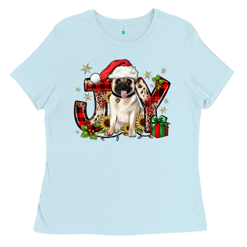 Christmas Joy Pug Ladies Tee by JahusDesignShop | Teevron