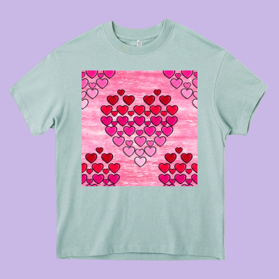 Valentines Day Hearts Seamless Pattern Heavy Core Tee Designed By Bundleandbundleshop
