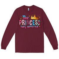 Burgundy The Princess Has Arrived Long Sleeve Tee - MaliasSmallBusiness