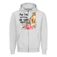 Dove Grey Are you kitten me right meow Zipper Hoodie - Bettercallsaul