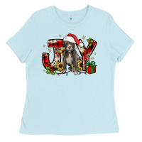 Baby Blue Christmas joy pitbull Ladies Tee - JahusDesignShop
