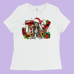 Christmas Joy Pitbull Ladies Tee Designed By Jahusdesignshop