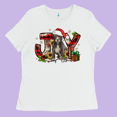 Christmas Joy Pitbull Ladies Tee Designed By Jahusdesignshop