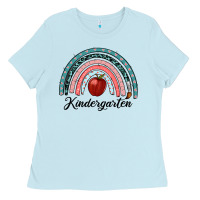 Baby Blue kindergarten rainbow Ladies Tee - RanaPortraitStore