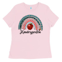 Bubblegum Pink kindergarten rainbow Ladies Tee - RanaPortraitStore