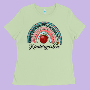 Kindergarten Rainbow Ladies Tee Designed By Ranaportraitstore