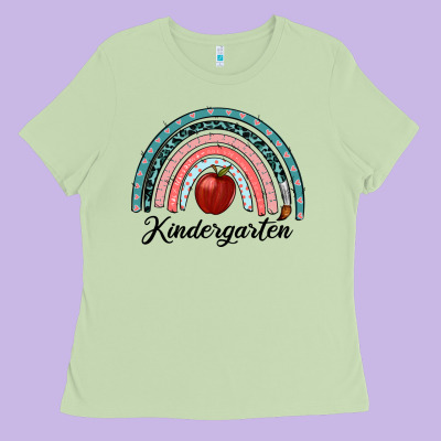 Kindergarten Rainbow Ladies Tee Designed By Ranaportraitstore