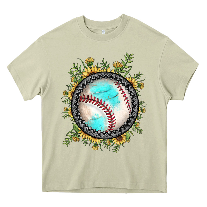 Baseball Gemstone Sunflower Heavy Core Tee by JahusDesignShop | Teevron