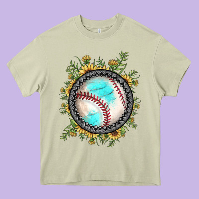Baseball Gemstone Sunflower Heavy Core Tee Designed By Jahusdesignshop