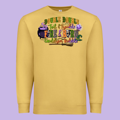 Double Double Toil And Trouble Fire And Burn Cauld Premium Sweatshirt Designed By Cowgirlartshop