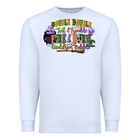 White double double toil and trouble fire and burn cauld Premium Sweatshirt - CowGirlArtShop